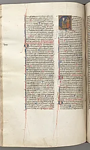 Fol. 227v, Psalm 80, historiated initial E, David hitting a carillon of hells by Unknown Artist