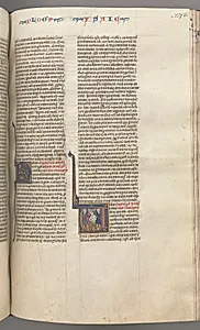 Fol. 273r, Isaiah, historiated initial V, the martyrdom of Isaiah by Unknown Artist