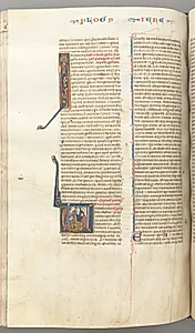 Fol. 292v, Jeremiah, historiated initial V, the stoning of Jeremiah by Unknown Artist