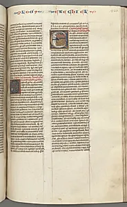 Fol. 320r, Ezechiel, historiated initial E, a sleeping Ezechiel with his vision of the four beasts above by Unknown Artist