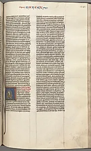 Fol. 341r, Daniel, historiated initial A, Daniel in the lions’ den by Unknown Artist