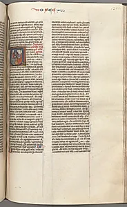 Fol. 350r, Hosea, historiated initial V, Hosea preaching to three men.
 by Unknown Artist