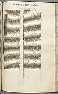 Fol. 365r, Zachariah, historiated initial I, Zachariah standing with a scroll by Unknown Artist