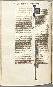 Fol. 425v, John, historiated initial I, John seated writing by Unknown Artist