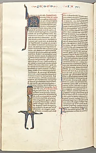 Fol. 476v, James, historiated initial I, James standing with a scroll by Unknown Artist