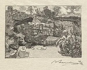 Fontainebleau Forest: Quarryman's Lodge (La Forêt de Fontainebleau: Une loge de carrier) by Auguste Louis Lepère (French, 1849–1918)
