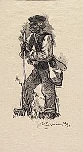 Fontainebleau Forest: Serpent Merchant (La Forêt de Fontainebleau: Le chasseur de serpents) by Auguste Louis Lepère (French, 1849–1918)