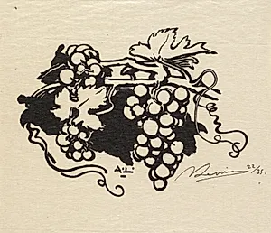 Fontainebleau Forest: Tailpiece, Grapes (La Forêt de Fontainebleau: Cul-de-lampe) by Auguste Louis Lepère (French, 1849–1918)