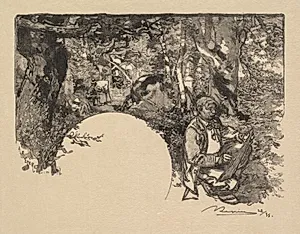 Fontainebleau Forest: The Painters (La Forêt de Fontainebleau: Les Peintres) by Auguste Louis Lepère (French, 1849–1918)