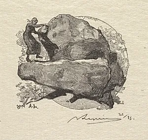 Fontainebleau Forest: The Trembling Rock (La Forêt de Fontainebleau: La roche qui tremble) by Auguste Louis Lepère (French, 1849–1918)
