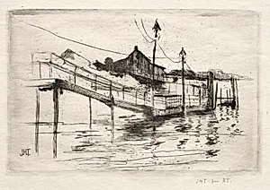 Footbridge, Bridgeport, Connecticut by John Henry Twachtman (American, 1853–1902)