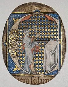 Fragment from a Lectern Bible: Initial E[t fecit Josias] with Josiah Aspersing the Altar