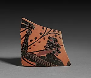 Fragment from Black-Figure Neck-Amphora (Storage Vessel): Satyr and Horse by Unknown Artist