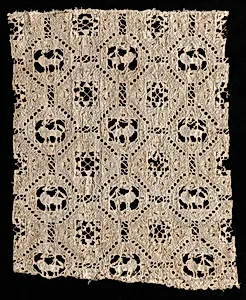 Fragment of Needlepoint (Cutwork) Lace by Unknown Artist