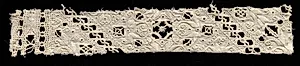 Fragment of Needlepoint (Cutwork) Lace by Unknown Artist