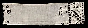 Fragment of Needlepoint (Cutwork) Lace by Unknown Artist