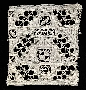Fragment of Needlepoint (Cutwork) Lace by Unknown Artist