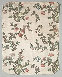Fragment of Satin Brocade by Unknown Artist