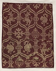Fragment of Silk Damask by Unknown Artist