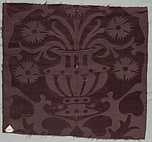 Fragment of Silk Damask Textile by Unknown Artist