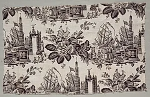 Fragment of Woodblock Printed Cotton by Unknown Artist