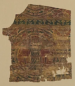 Fragment with Lion Strangler from a Dalmatic of Saint Bernard Calvo by Unknown Artist