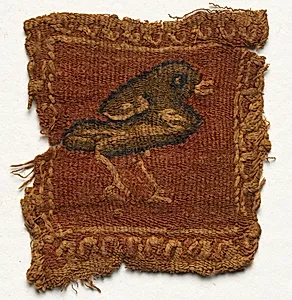 Fragment with Roundel and Decorative Stripes by Unknown Artist