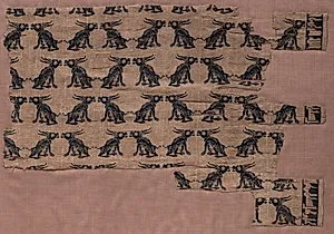 Fragment with Rows of Confronted Rabbits by Unknown Artist