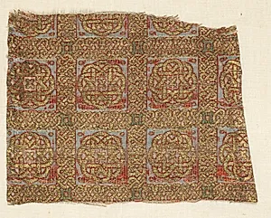 Fragment with stars in stacked squares, from a dalmatic of San Valero by Unknown Artist