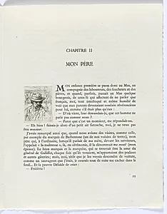 Frédéric Mistral: Mémoires et Recits by Frédéric Mistral: bust of man with hat (page 23) by Auguste Brouet (French, 1872–1941)