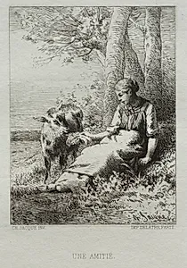 Friendship by Charles-Émile Jacque (French, 1813–1894)