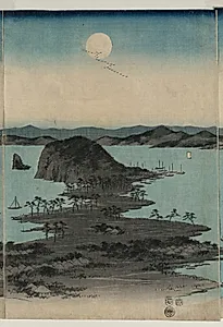 Full Moon on Kanazawa, Musashi by Utagawa Hiroshige (Japanese, 1797–1858)