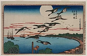 Full Moon over Takanawa, from the series Famous Places in the Eastern Capital by Utagawa Hiroshige (Japanese, 1797–1858)