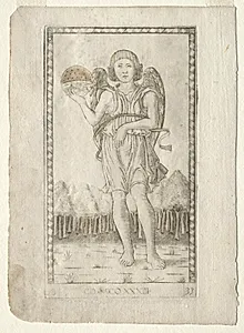Genius of the World (from the Tarocchi, series B: Cosmic Principles & Virtues, #33) by Master of the E-Series Tarocchi (Italian, 15th century)