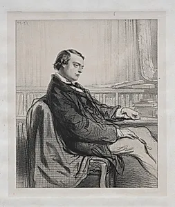 Gentlemen of the Press:  Théodore de Banville by Paul Gavarni (French, 1804–1866)