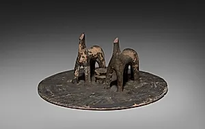 Geometric Horse Pyxis (Cylindrical Lid) by Unknown Artist
