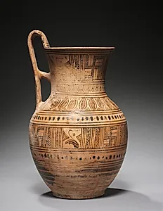 Geometric Pitcher: Swans by Swan Painter (Greek, Attic, Late Geometric Ib-IIa)