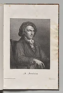 Germany's Famous Authors:  Portrait of Johann Friedrich Wilhelm Jerusalem by Gustav Karl Friedrich Lüderitz (German, 1803–1884)