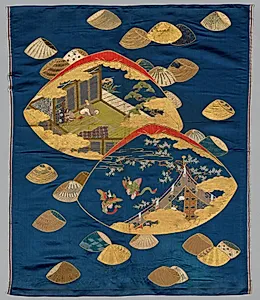 Gift Cover (Fukusa) with Tale of Genji Shell-Matching Game by Unknown Artist