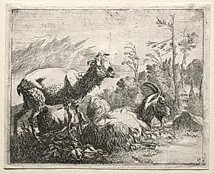 Goats by Johann Heinrich Roos (German, 1631–1685)