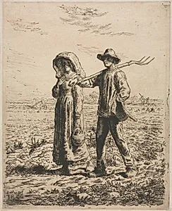 Going to work by Jean-François Millet (French, 1814–1875)