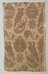 Gold-patterned Silk with Falcons and Heraldry by Unknown Artist