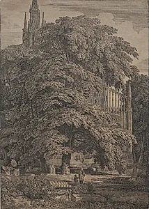 Gothic Church among Oaks