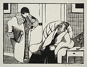 Grand'mère, it était passioment aujourd'hui le cours sur Malthus. by Hermann Paul (French, 1864–1940)
