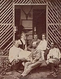 Group Taken at Nortekande Bungalow by Unknown Artist