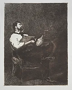 Guitar Player by François Bonvin (French, 1817–1887)