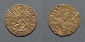 Half Angel: Angel Slaying a Dragon (obverse); Ship with Shield of Arms (reverse) by Unknown Artist