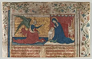Half Leaf from a Missal: The Annunciation by Unknown Artist