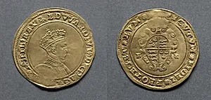 Half Sovereign: Edward VI (obverse); Crowned Royal Arms by Unknown Artist