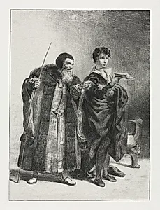 Hamlet:  Polonius and Hamlet by Eugène Delacroix (French, 1798–1863)